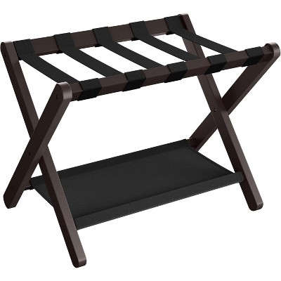 Luggage Rack, Folding Suitcase Stand with Storage Shelf, for Guest Room, Hotel, Bedroom