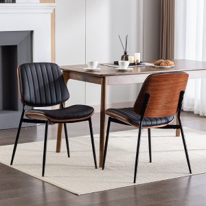Dining Chairs Set Of 2, Kitchen Chairs With 4 Metal Legs, Adjustable Foot Pads, Waterproof Mid Century Accent Guest Chair For Dining Room, Kitchen - 1 of 4