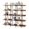 TOAOTBNBO Industrial Storage Bookshelves, Large Geometric Bookcase with Upright Panels Floor Standing Shelf for Living Room - 2 of 4