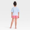 Girls' SmileyWorld Graphic T-Shirt & Boxer Pajama Set - Blue - 2 of 4