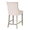 WestinTrends 29" Linen Tufted Buttons Upholstered Wingback Bar Stool (Set of 2) - 4 of 4