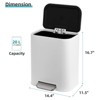 Stainless Steel Kitchen Trash Can, Step-On Pedal with Removable Inner Bucket, Soft Close Lid for Home Office - 2 of 4