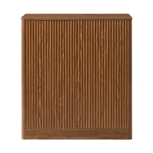 Gulches 31 in W x 15 in D x 34 in H Walnut Wood Free Standing Decorative Storage Cabinets with 2 Doors Wavy Curved Panels in Walnut - 1 of 4