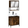 vidaXL 2-Piece Bathroom Set in Smoked Oak - Engineered Wood and Glass Mirror with Wall-Mounted Design and Storage Cabinets - 2 of 4