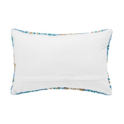 Sea Sand & Shells Blue Hooked Throw Pillow
