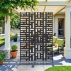 Wooakway 72"H Outdoor Metal Privacy Screen Freestanding Patio Decorative Screens Border Fencing Garden Trellis Room Divider - 2 of 4