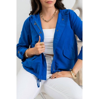 Women's Zip Up Hooded Jacket - Blu Pepper