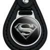 Superman Steel Logo Black Leather Keychain - 3 of 4
