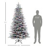 7.5ft Snow Flocked Artificial Christmas Tree, Pre-Lit Christmas Tree with 500 LED Lights and 1264 Branch Tips - 3 of 4