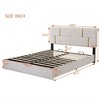 Queen Size Bed Frame With Headboard, Hydraulic Storage System, Velvet Upholstered Platform Bed, No Box Spring Needed - 3 of 4