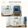 Akoasm Wooden Side Table Dog Crate & Cage Furniture With Cushion & Lockable Door For Medium Pets-Grey - 4 of 4