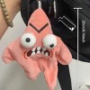 Grumpy Starfish Plush Pendant, Interactive Kicking Doll Keychain for Backpacks, Cute Schoolbag Ornament Gift for Christmas Halloween Birthday - 4 of 4
