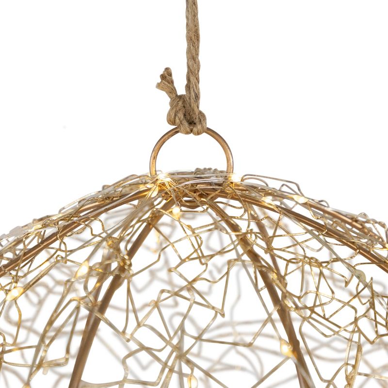 Northlight LED Twinkle Lighted Wire Ball Outdoor Christmas Decoration - 12" - Gold, 4 of 7