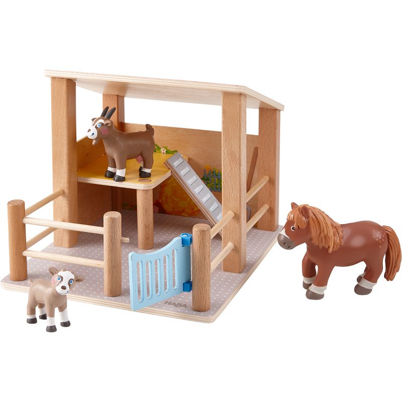 HABA Little Friends Petting Zoo with 3 Exclusive Farm Animal Figures, 1 of 8