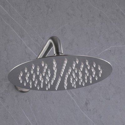 Brushed Nickel Wall Mounted Rain Shower Faucet Set