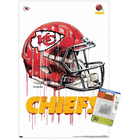 Trends International Nfl Kansas City Chiefs - Patrick Mahomes Ii 20  Unframed Wall Poster Print Clear Push Pins Bundle 14.725 X 22.375 : Target