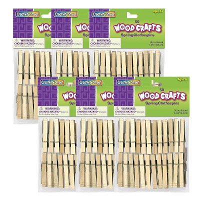 Creativity Street® Spring Clothespins, Natural, Extra-large, 3-3/8, 50 Per  Pack, 6 Packs : Target