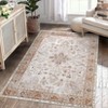 Area Rug, Vintage Distressed Flower Rug, Non Slip Floor Carpet, Soft Low Pile Thin Rug, Accent Rug for Kitchen, Bedroom, Living Room - 2 of 4