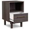 Brymont Nightstand Black/Gray - Signature Design by Ashley: Mid-Century Modern, Storage Drawer, Bedroom Furniture - 3 of 4