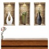 HomeRoots Set of Three Gin Faux Niche 3D Peel and Stick Wall Decals - 2 of 4