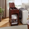 End Table with Charging Station, Narrow Side Table with Storage, Wooden Bedside Table, Sofa Side Table for Living Room Bedroom - 3 of 4