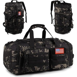 50L Large 3-in-1 Tactical Gym Duffle Bag for Men & Women, Water-Resistant Travel Backpack with Shoe Compartment - 1 of 4