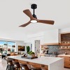 42 Inch Solid Wood Ceiling Fan With Remote And Dimmable LED Light ¨C Modern Farmhouse Style For Bedroom, Living Room, Study - 3 of 4