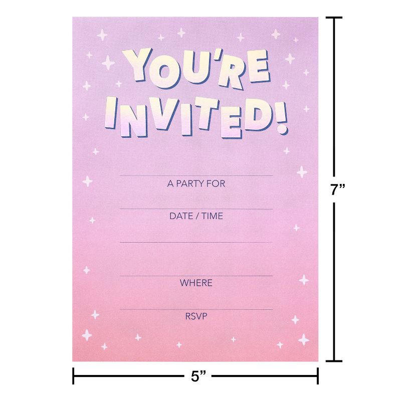 10ct &#39;You&#39;re Invited&#39; Invitation Cards Pink, 5 of 7