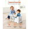 VEVOR Montessori Weaning Table and Chair Set, 3 In 1 Wooden Toddler Table and Chairs with Chalkboard, Adjustable Height Table for Ages 1-5,White - 3 of 4
