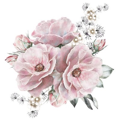 Peony Flower Wall Stickers Removable Wall Decals Home Decor For Bedroom Living Room