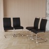 SKRAN Modern Dining Chairs,PU Faux Leather High Back Upholstered Side Chair for Dining Room Kitchen Vanity Patio Club (Black+PU Leather) - 4 of 4