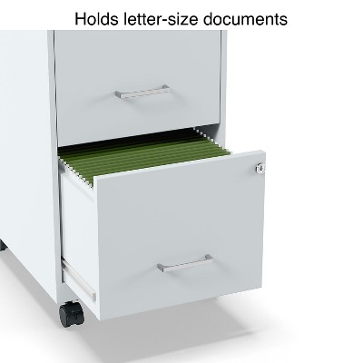 Gray Steel 2-Drawer Lockable Mobile File Cabinet