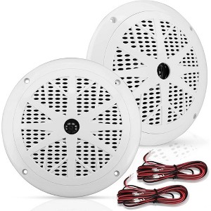 Pyle 6.5'' Dual Cone Waterproof Marine Speakers (PLMR61W) - White - 1 of 4