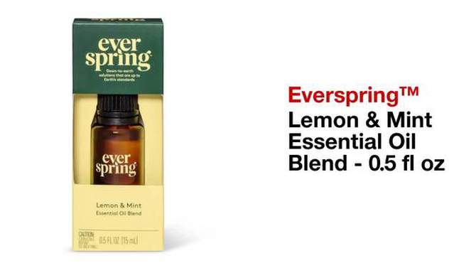 Lemon &#38; Mint Essential Oil Blend - 0.5 fl oz - Everspring&#8482;, 2 of 8, play video