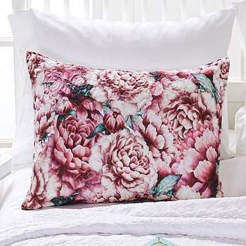 Baileys Birdhouse Floral Quilted Pillow Sham White by Barefoot Bungalow