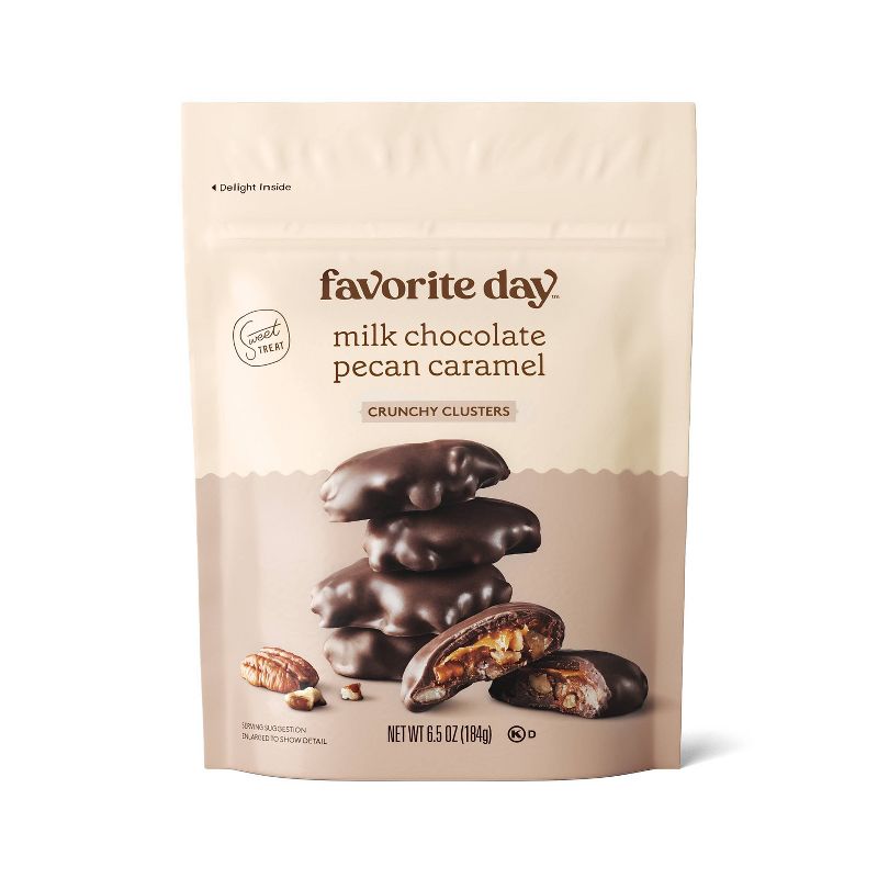 Milk Chocolate Pecan Caramel Crunchy Clusters Candy - 6.5oz - Favorite Day&#8482;, 1 of 5