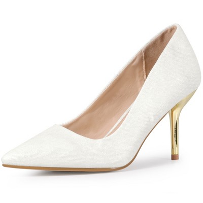 BLISSFUL STEP Women's Pointed toe Stiletto Heel Sparkly Heels Pumps