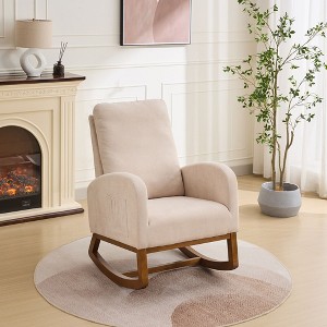 NicBex Rocking Chair Glider Rocking Chair with High Back and Side Pocket Modern Accent Chair Armchair Comfy Chair for Living Room, Bedroom - 1 of 4