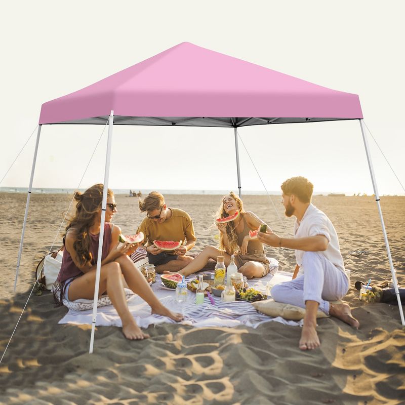 Costway 10x10ft Patio Outdoor Instant Pop-up Canopy Slanted Leg UPF50+ Sun Shelter, 3 of 11