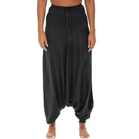 Solid Black Harem Pants - Stylish, Versatile Bohemian Fashion