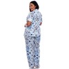 Women's Plus Size Short Sleeve Top and Pants Pajama Set - White Mark - 4 of 4