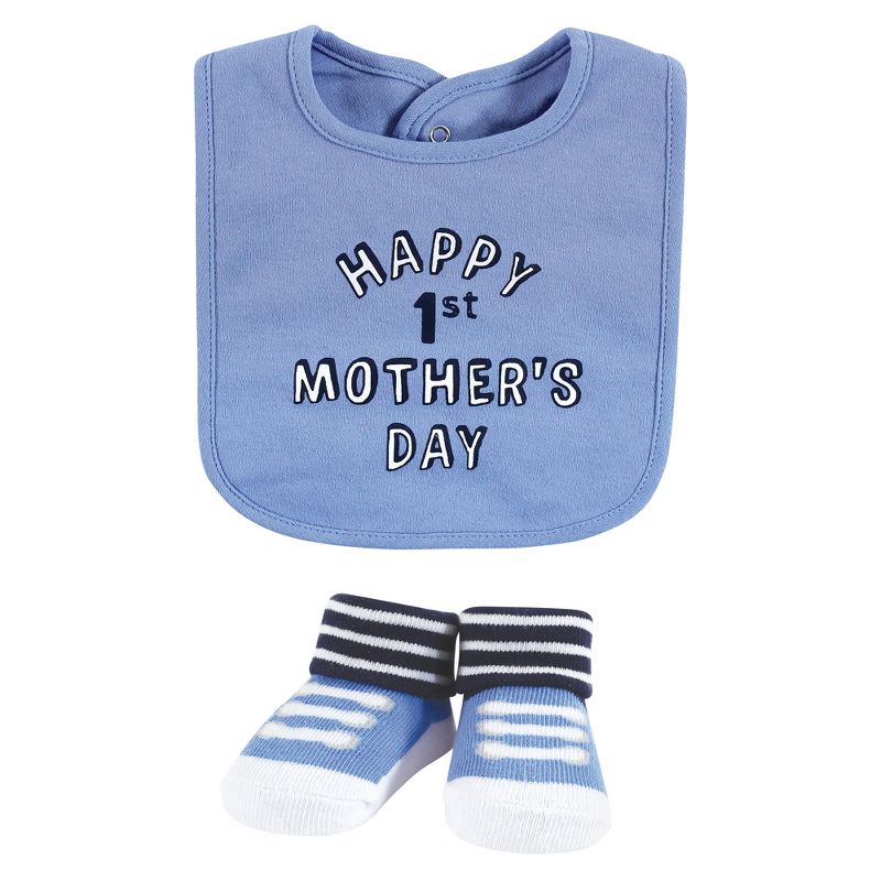Hudson Baby Infant Boy Cotton Bib and Sock Set, Boy Mothers Fathers Day, One Size, 3 of 6