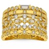 Pompeii3 1Ct Stackable Diamond Ring Gold Lab Created 12mm Wide - 4 of 4