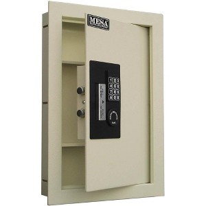 MESA MAWS2113E 0.3-0.7 cu ft Adjustable Wall Safe, All Steel Safe with Electronic Lock, Cream - 1 of 3