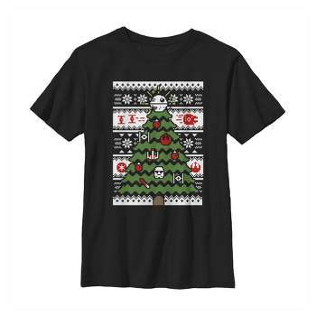 Boy's Star Wars Ugly Sweater Christmas Tree T-Shirt