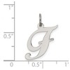 Black Bow Jewelry Sterling Silver, Ella Collection Medium Fancy Script Initial F Pendant - 4 of 4
