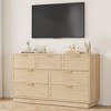 Rattan 7 Drawer Dresser,7 Chest of Drawers with Metal Handles and Wooden Sturdy Base - 3 of 4