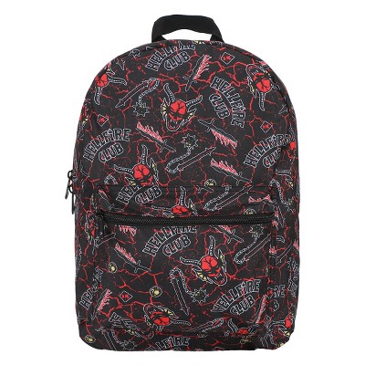 Stranger Things Hellfire Club Aop Black Laptop Backpack : Target