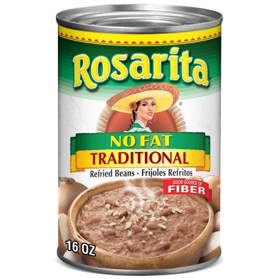 Rosarita Traditional No Fat Refried Beans - 16oz