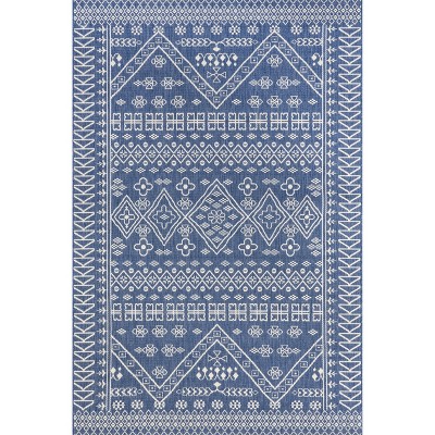 Coastal Charm Blue Synthetic 3' 9" x 5' 7" Indoor/Outdoor Area Rug